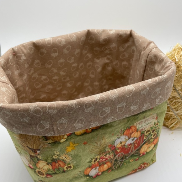Fabric Baskets / Fall Kitchen Decor / Storage and Organizer Bin / Fabric Bin - Picture 2 of 3